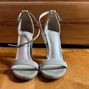Zara Shimmering Silver Heels